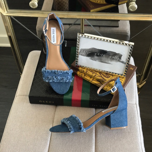 Steve Madden Shoes - Steve Madden Irenee Fringe Denim Sandals // Shoes